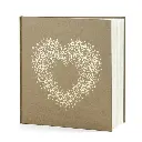 Livre d'or kraft et or avec coeur gravé