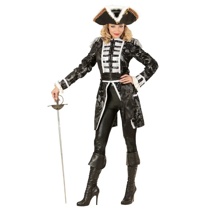 Manteau de parade en queue de pie argent pour femme – vue 2