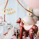 Ballon alu cheval et fleurs 105 cm