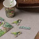 10 confettis en bois dinosaure