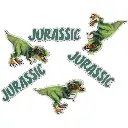 10 confettis en bois dinosaure