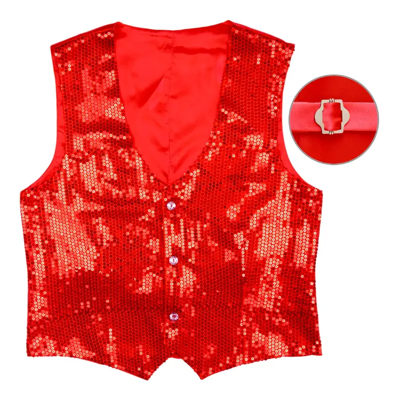 Gilet à sequin rouge pour homme