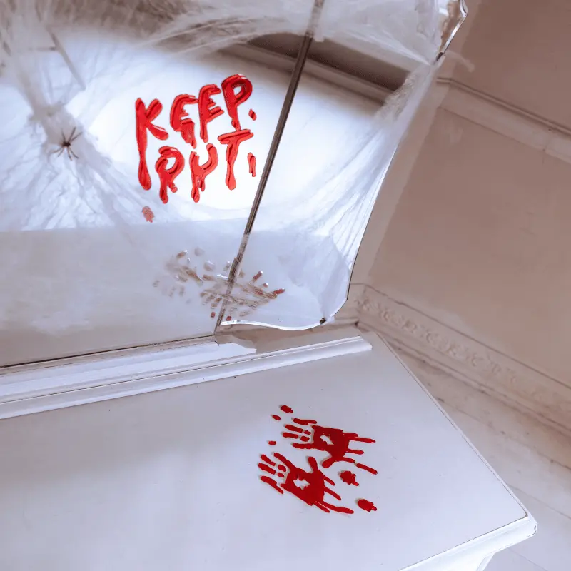 Autocollants en gel pour fenêtre Mains Sanglantes, rouge