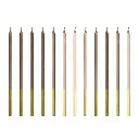 12 bougies droites rose gold de 14 cm