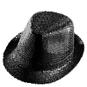 Chapeau Fedora sequins noirs