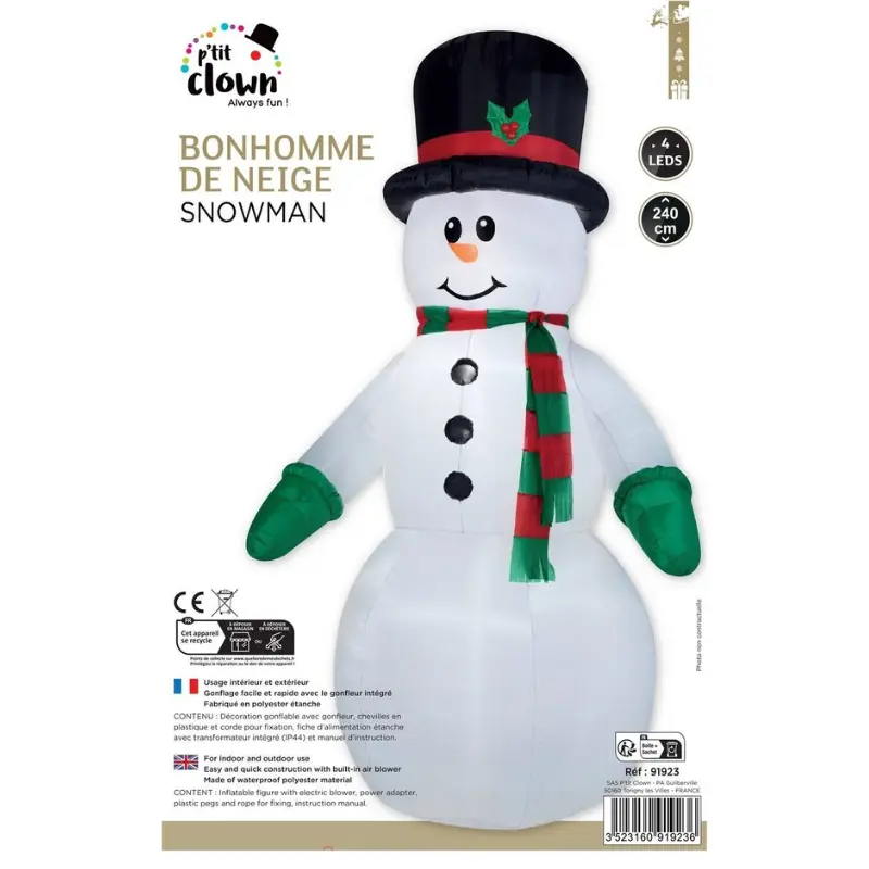 Bonhomme de neige gonflable 240 cm