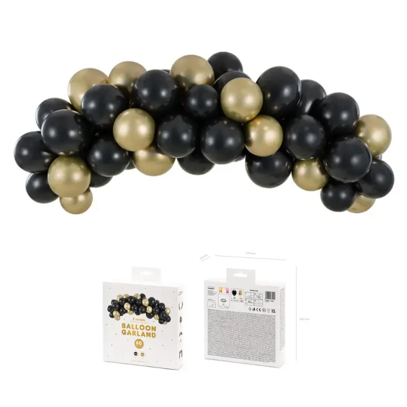 Guirlande de ballons noir et or