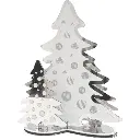 Déco Sapins effet miroir argent