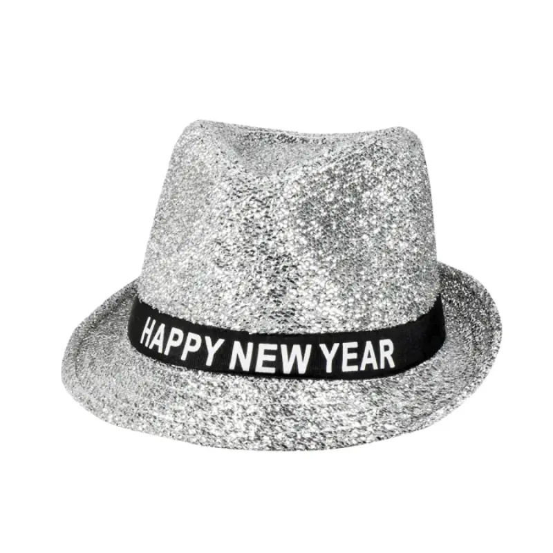Chapeau Happy New Year argent