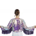 Veste à sequins et franges irisée