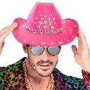 Chapeau de Cowboy rose avec strass