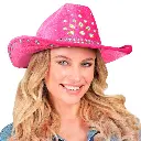 Chapeau de Cowboy rose avec strass