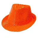 Chapeau Fedora fluo à sequins