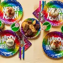 10 Gobelets Happy Birthday arc-en-ciel - 25 cl