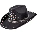 Chapeau de Cowboy noir à strass