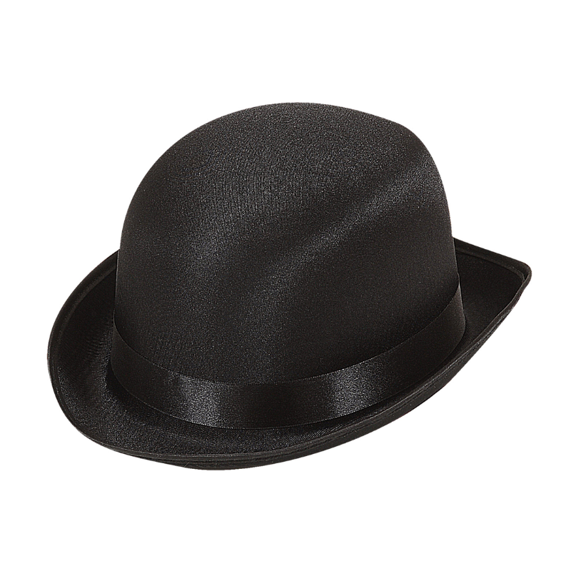 Chapeau Melon Noir en Satin