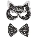 Masque de chat brillant avec nœud papillon