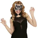 Masque de chat brillant avec nœud papillon