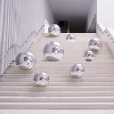 Balle miroir gonflable argent