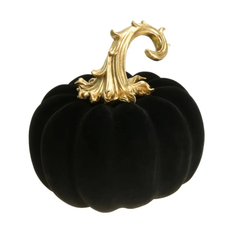 Citrouille noir et or 20 cm