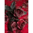 Bouquet de 5 roses bordeaux et noires