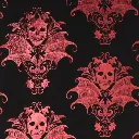 Chemin de table baroque velours noir et bordeaux