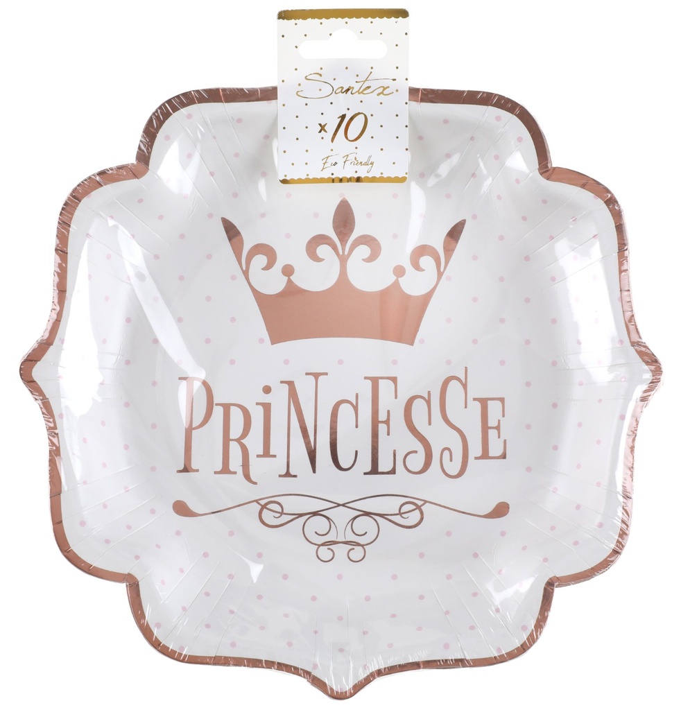 10 Assiettes Princesse rose gold