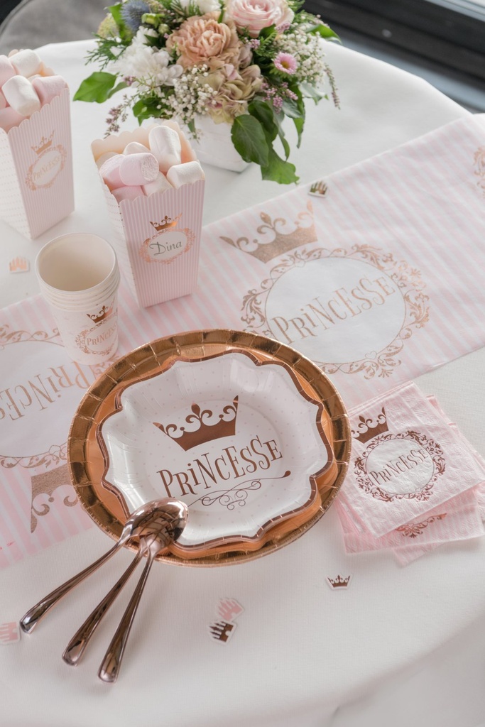 10 Assiettes Princesse rose gold