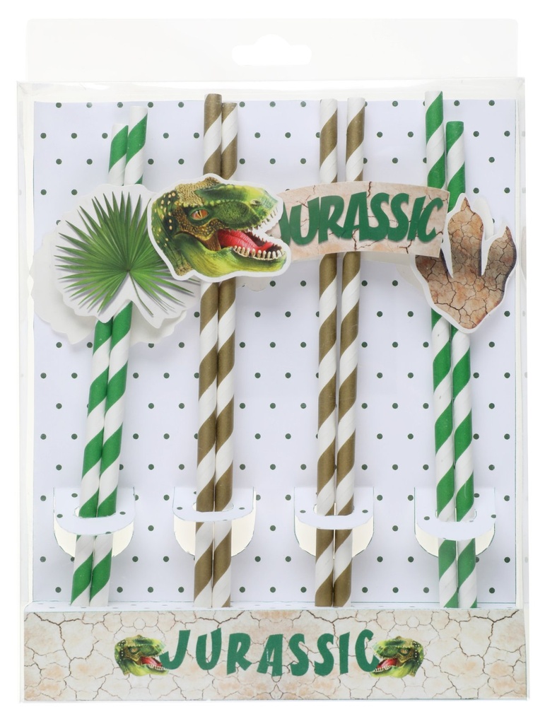 8 Pailles dinosaure