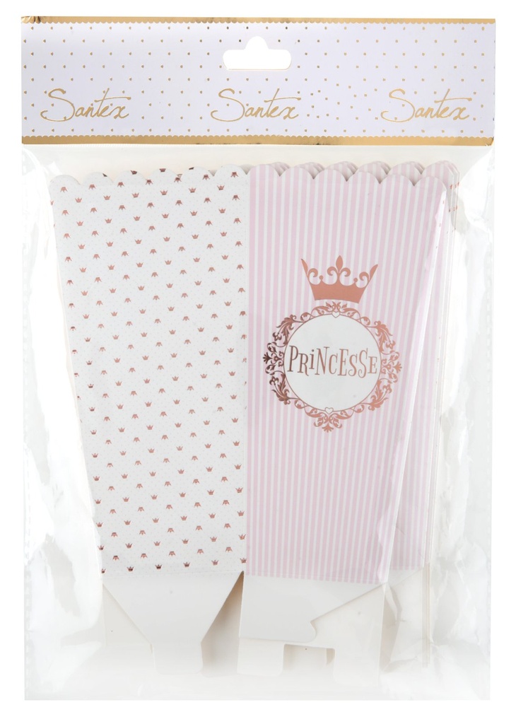 Boîtes à Popcorn Princesse, lot de 8