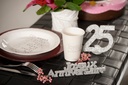 Centre de table 40 ans paillettes argent