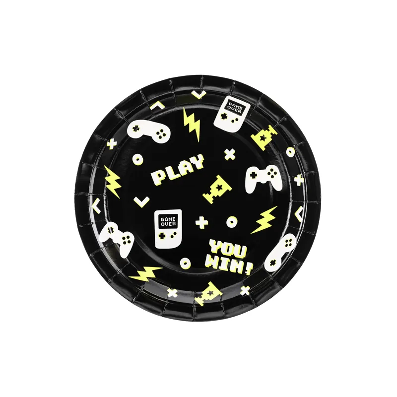 Assiettes "Gamer" 23 cm, paquet de 6