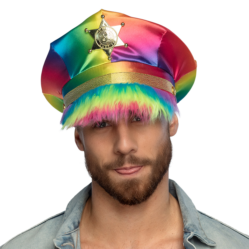 Casquette Rainbow Sheriff (avec fourrure)