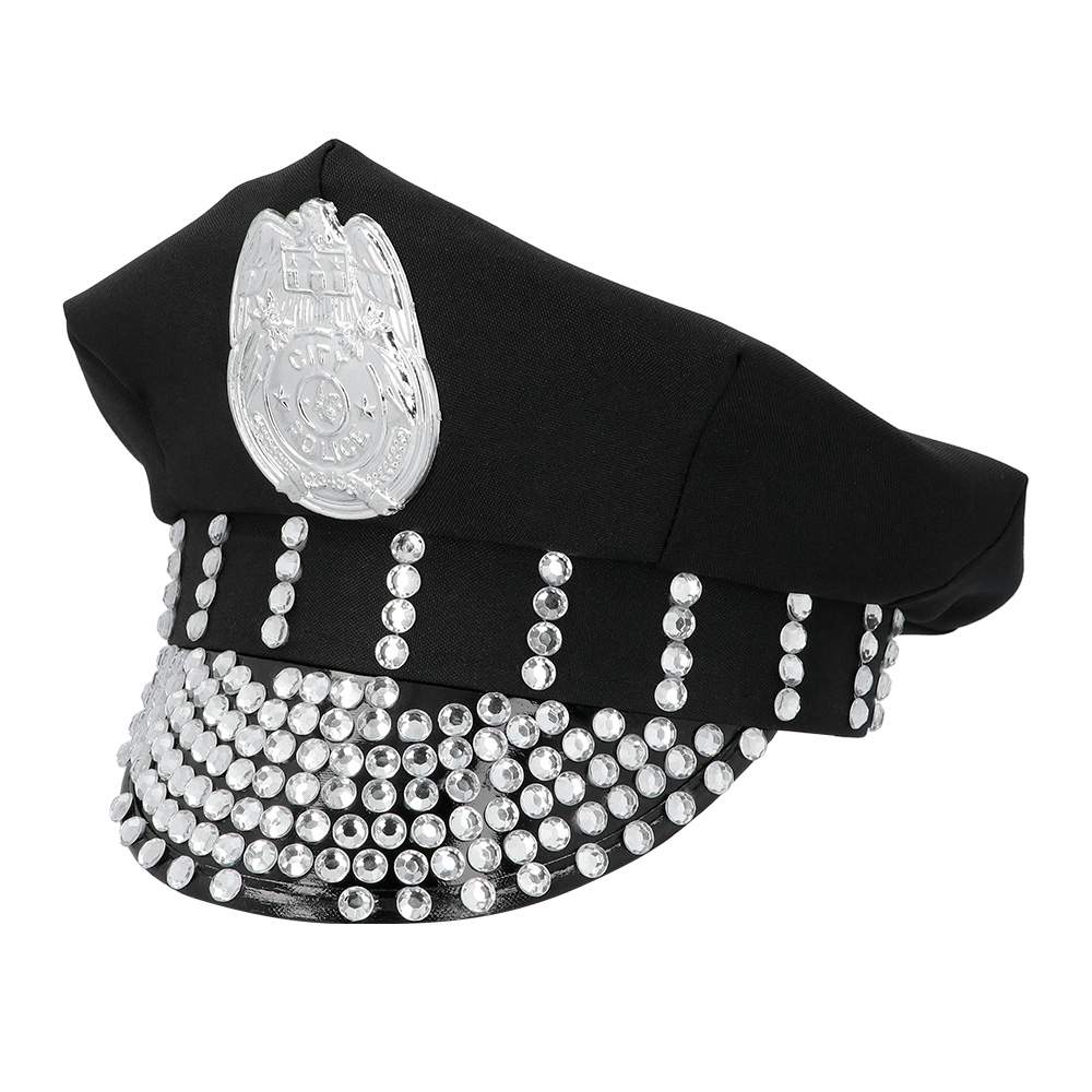 Casquette Police Rock à strass