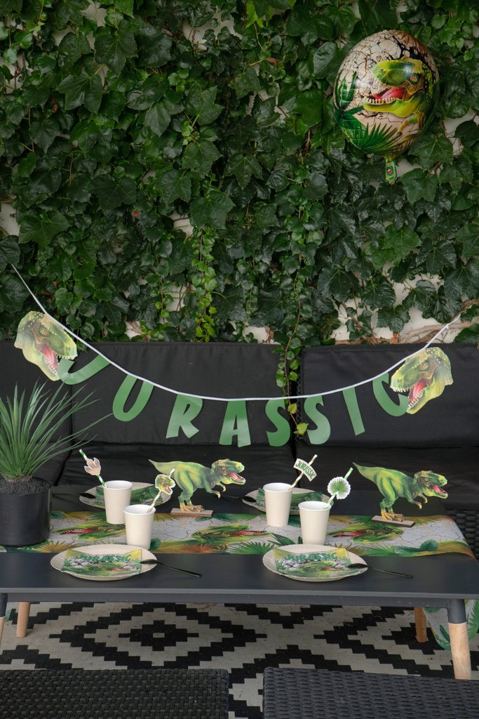 Guirlande dinosaure "Jurassic" verte