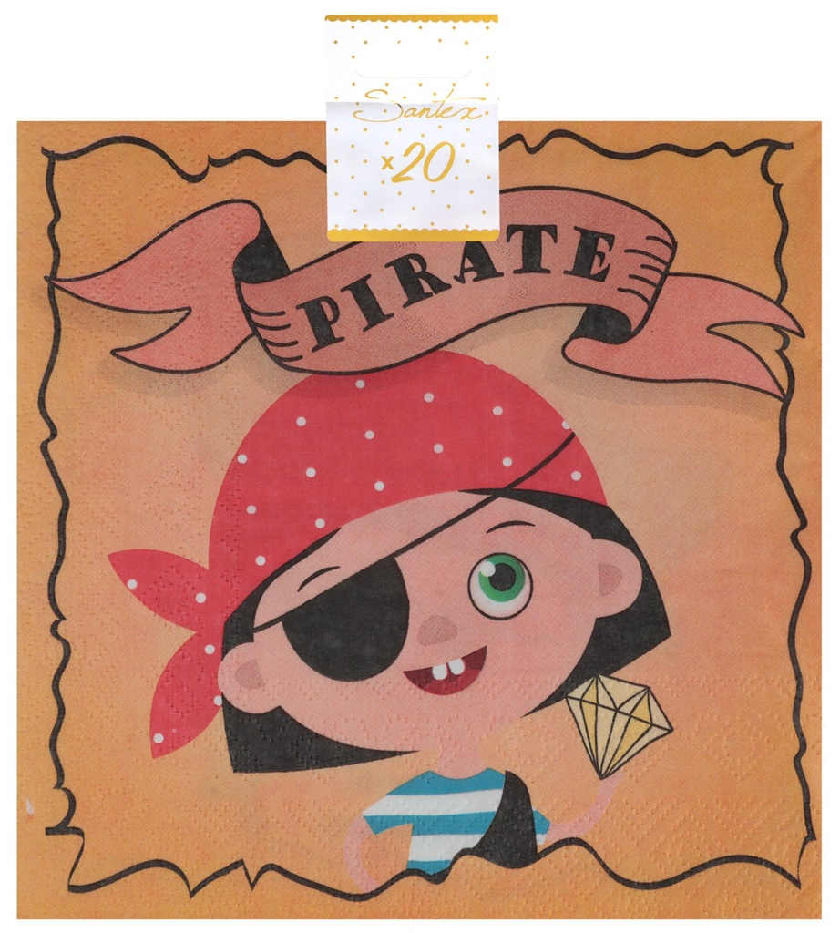 Serviettes Pirate, paquet de 20