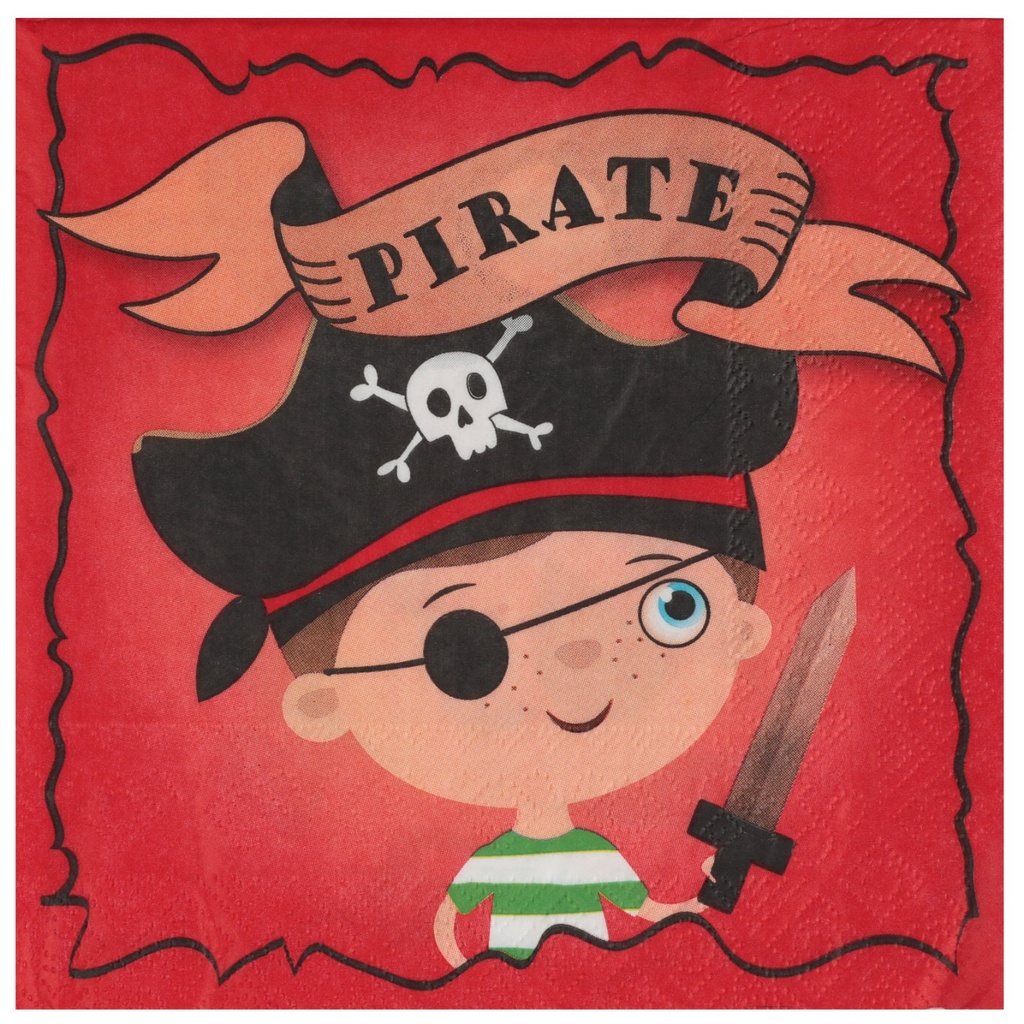 Serviettes Pirate, paquet de 20