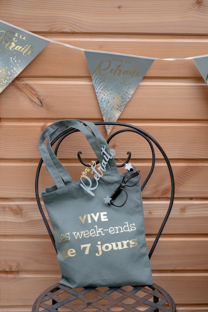 Tote bag noir Retraite