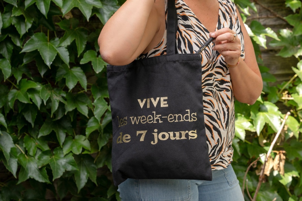 Tote bag noir Retraite