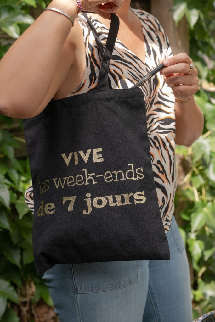 Tote bag noir Retraite