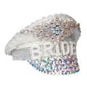 Casquette Bride à sequins, strass et pierres précieuses