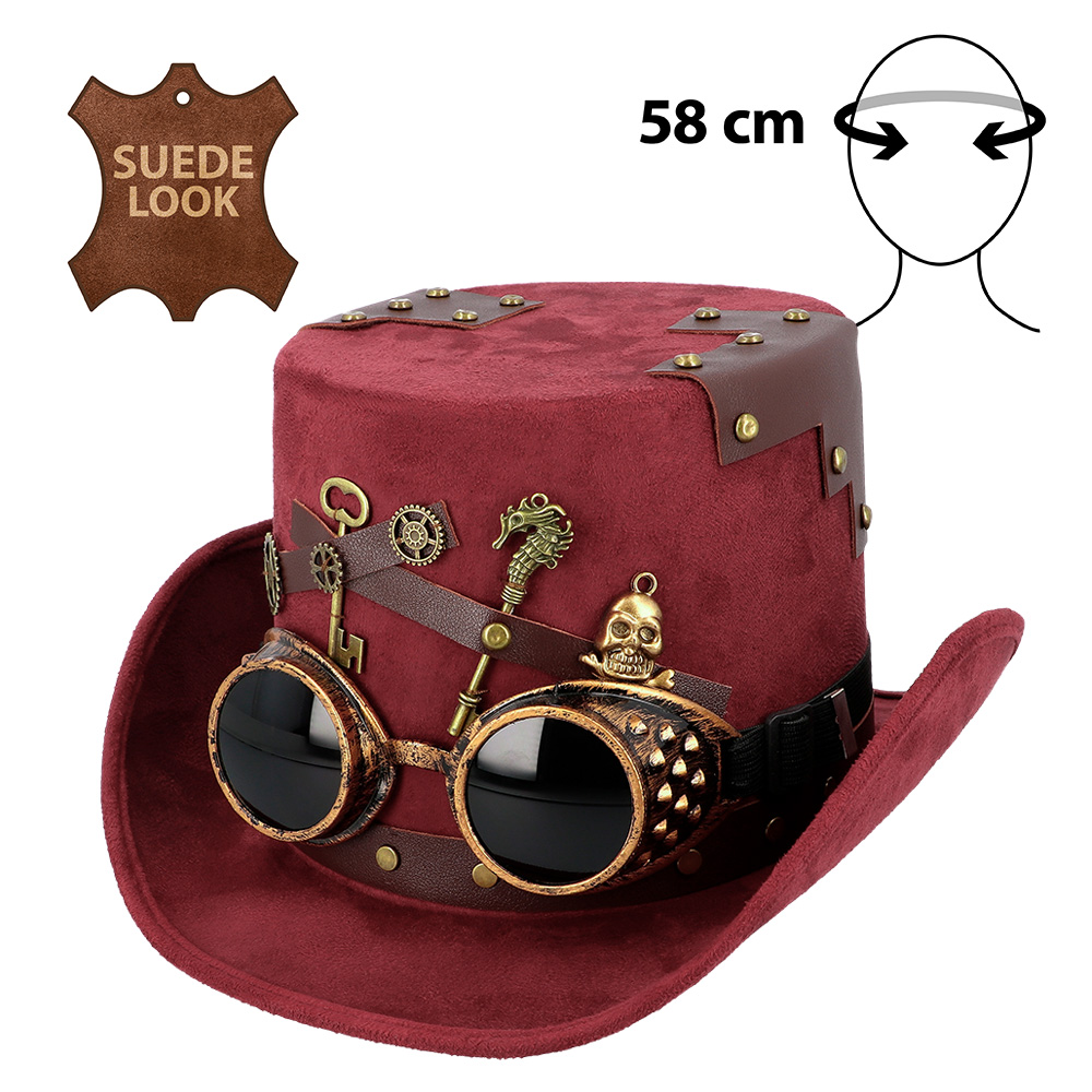 Chapeau Keypunk bordeaux de luxe – vue 2