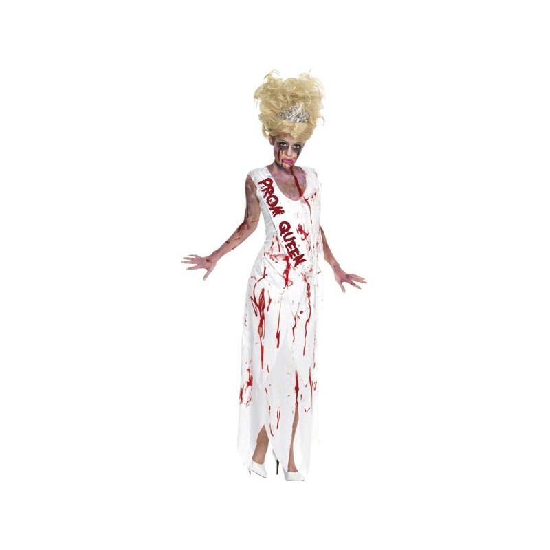 Déguisement femme reine du bal zombie