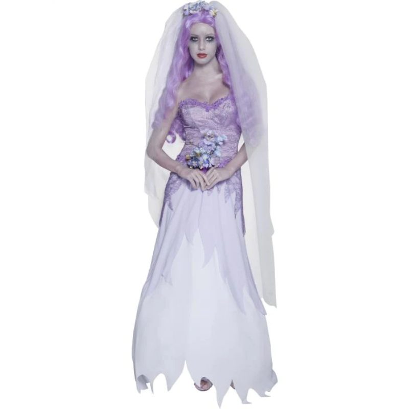 [SMI33585S] Gothic-Braut-Kostüm Lila für Damen (S)