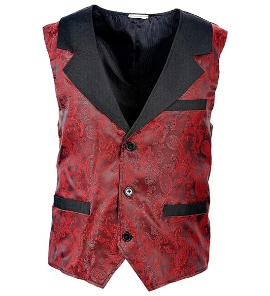 [WID09926] Gilet sans manche motifs Jacquard bordeaux (XL)