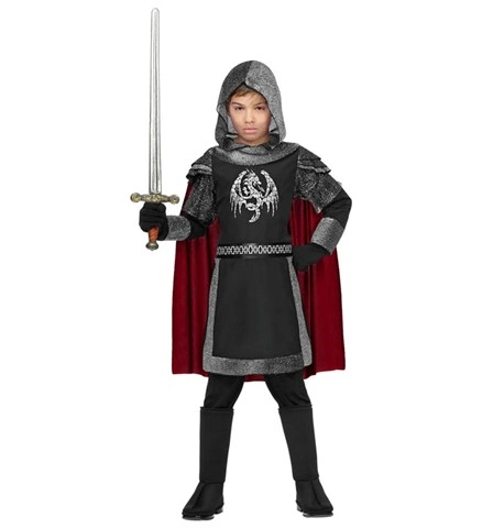 [WID06965] Black Knight Fancy Dress for Boys (4-5 ans /116 cm)