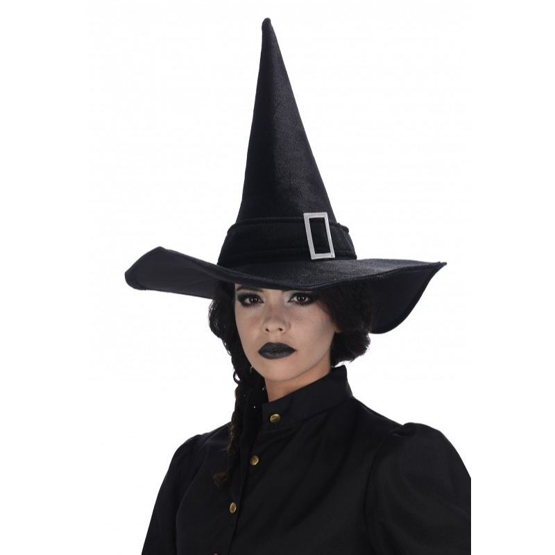 Chapeau de sorcière noir avec boucle