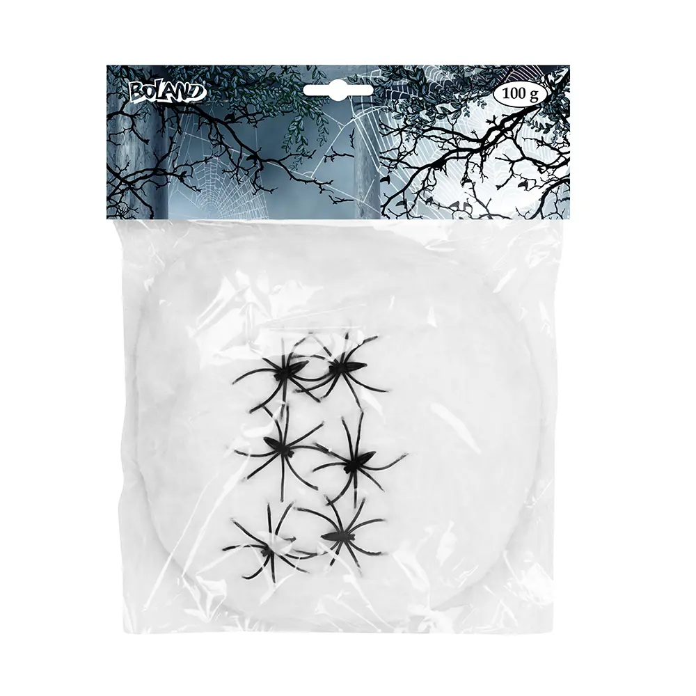 [BOL74416] Toile d'araignée avec araignées (100g / 6 araignées)