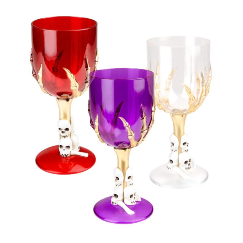 [BOL74486] Verres à pied squelettes - couleur aléatoire