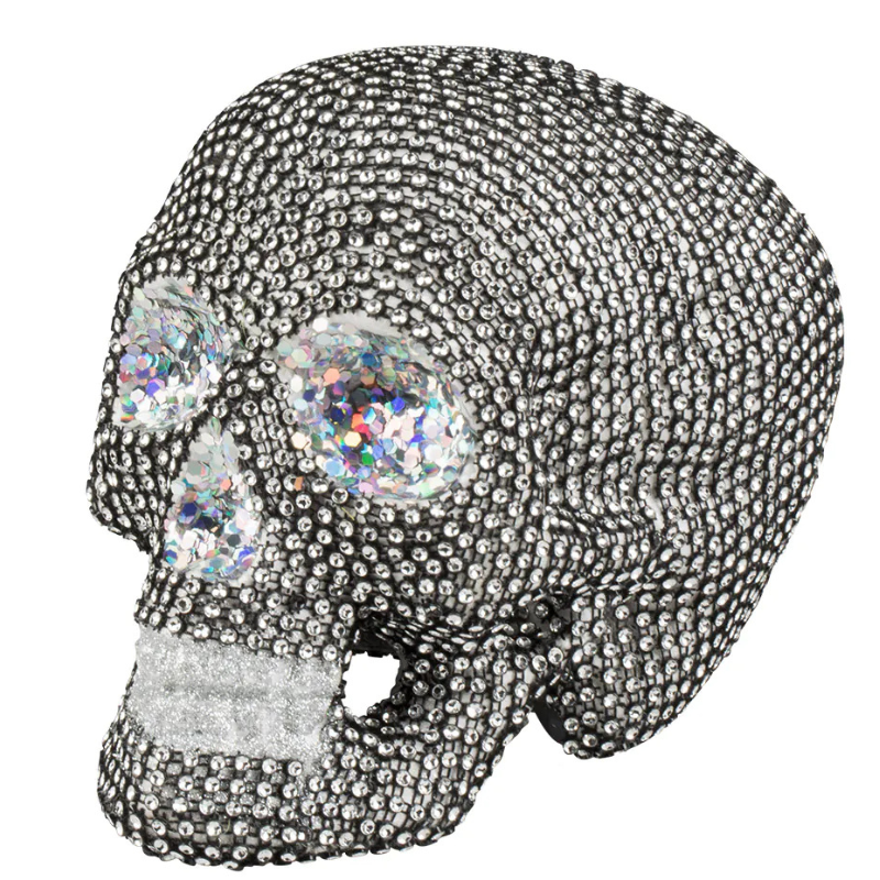 Tête de mort décorative en strass